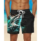abordables maillot de bain boxer homme-Homme Short de bain Short de Bain Natation Tissu extensible dans les 4 sens Short de bain Bas Cordon Avec poches Natation Surf Plage Sports nautiques Imprimé Eté Printemps