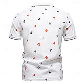 Недорогие Мужской Элитный Поло-Men's Polo Knit Polo Sweater Formal Work Turndown Short Sleeve Letter &amp; Number Buttons Summer White Green Beige Polo