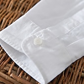 economico Casual da lavoro-Per uomo Camicia Camicia di lino Camicia casual Camicia con Bottoni Camicia di cotone Semplice Vacanza Camicia hawaiana Bianco Blu marino Cachi Grigio Manica Lunga Colletto alla coreana Primavera