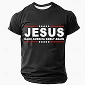 ieftine Tricouri cu credință-Paște Bărbați Iisus creştin Tricou Manșon scurt Tricou Tipărire 3D Stil Nautic Cămașă Designer Casual Petrecere Concediu Negru Albastru piscină Trifoi Vară Primăvară Îmbrăcăminte S M L XL XXL XXXL