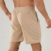 economico Pantaloncini casual-Per uomo Pantaloncini Pantaloncini estivi Pantaloncini casual Pantaloncini di velluto a coste Tasche A cordoncino Vita elastica Liscio Comfort Traspirante Breve Esterno Da mare Sport Informale Nero