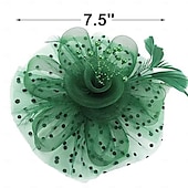 abordables Tocados-Tocados para mujer, sombrero para fiesta de té, diadema con flores, cóctel, malla, plumas, pinza para el pelo, sombrero Derby de Kentucky, boda