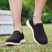 billige Sneakers til herrer-slip-on strikkede joggesko for menn, pustende mesh-overdel med komfortabel passform, uformelle lette sko for hverdags- og utendørsaktiviteter