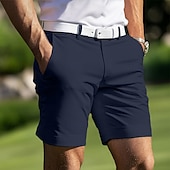 baratos Calças de Vestir Curtas-Homens Calção Shorts sociais Shorts de verão Bermudas de Golfe Bolsos Perna reta Tecido Leve Respirável Comprimento do joelho Ao ar livre Diário Corrida Esportes Moda Preto Branco Micro-Elástica