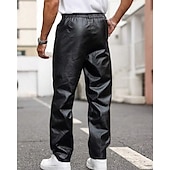 cheap Casual Pants-Men&#039;s Trousers Casual Pants Lederhosen Pocket Plain Comfort Outdoor Daily Fashion Casual Black Micro-elastic