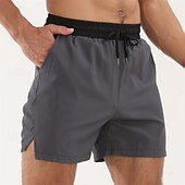 baratos shorts ativos masculinos-Homens calções atléticos Shorts de moletom Shorts de Corrida Shorts de Academia Bolsos Com Cordão Cintura elástica Tecido Conforto Curto Esportes Diário Para Noite Moda Casual Verde Claro Vermelho