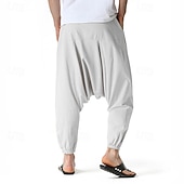 abordables Retro-Hombre Persona que practica jogging Pantalones de algodón Pantalones Pantalones de playa Pantalones Harem Bolsillo Correa Cintura elástica Plano Comodidad Transpirable Vacaciones Diario Festivos