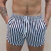 baratos shorts de natação masculinos-Homens Bermuda de Surf Shorts de Natação Calção Justo de Natação Calção Com Cordão Cintura elástica Listrado Conforto Secagem Rápida Curto Diário Feriado Piscina Moda Casual Amarelo Rosa