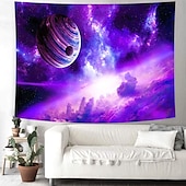 billiga Planet Tapestry-Svartljus Tapestry Glöd i Mörkret Glöd Fest UV-reaktiv Planeten Universum Trippy Dimma Natur Landskap Hängande Tapestry Väggkonst Mural för Vardagsrum Sovrum
