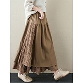 cheap Bottoms-Retro Vintage Medieval Skirt Women&#039;s Masquerade Casual Daily Adults&#039; Skirt