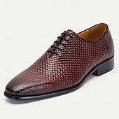 cheap Classic Dress Shoes-Men&#039;s Oxfords Leather Italian Full-Grain in Rich Burgundy - Sophisticated for Office Wear and Kentucky Derby