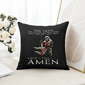 baratos Capa de almofada de férias-Capa de Almofada Decorativa de Páscoa 1PC Cavaleiros Templários Capa de Almofada Quadrada Macia para Quarto Sala de Estar Sofá Cadeira