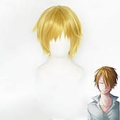 cheap Gaming Wigs-One Piece Sanji Anime Cosplay Wigs Cosplay Wigs Halloween Carnival Party Comic Con Wig For Men&#039;s Adults&#039;