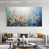 preiswerte Blumen-/Botanische Gemälde-abstraktes Ölgemälde mit Blütenbaum auf Leinwand, großes Wandkunst-Landschaftsölgemälde, handgemalt, minimalistisches Blumenlandschaftskunstgemälde, handgefertigtes individuelles Gemälde für