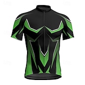 abordables Maillots pour hommes-Homme Maillot Velo Cyclisme Manche Courte Cyclisme Tee-shirt Maillot avec 3 poches arrière VTT Vélo tout terrain Respirable Séchage rapide Conception anatomique Mèche Bleu Vert Des sports Vêtement
