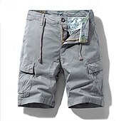 economico Classico-Per uomo Pantaloncini cargo Shorts Pantaloncini Estivi Coulisse Elastico in vita Multi-tasche Semplice Comodità Indossabile Lunghezza al ginocchio All&#039;aperto Sport Quotidiano Moda Casual Nero Cachi