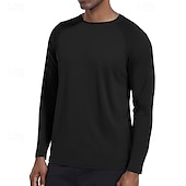 economico magliette di base-Per uomo Maglietta Camicia a Maniche Lunghe Manica Lunga Girocollo Estate Primavera Semplice Moda Designer Essenziale Classico Vacanza Streetwear Uscire Nero Bianco Azzurro cielo Maglietta Top per