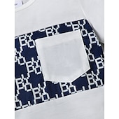 voordelige Sets-2-delig Peuter Jongens T-shirt &amp; shorts Kleding Grafisch Geometrisch Korte mouw Lapwerk Set School Modieus Dagelijks Zomer 4-7 jaar Wit