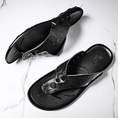 preiswerte Urlaubsandalen-Moderne Flip-Flops aus hellbraunem Kunstleder für Herren mit doppelten Aussparungen und verstellbaren Riemen – vielseitiges Schuhwerk für Komfort im Alltag