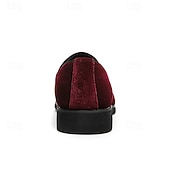 preiswerte Männer Schuhe-Männer Mardi Gras rote Samt und goldene Akzent Slipper – luxuriöse Slipper für Karneval Partys und elegante Veranstaltungen