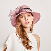 preiswerte Partyhut-Kopfstück Organza Hochzeit Abendgesellschaft Elegant Hochzeit Mit Tüll Kopfschmuck Kopfbedeckung