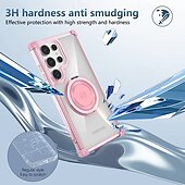 abordables Coques Samsung-téléphone Coque Pour Samsung Galaxy S24 Ultra Plus S23 Ultra Plus S22 Plus Ultra Coque Arrière avec Support Magnétique Antichoc Rétro PC