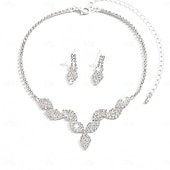 ieftine Seturi de Bijuterii-Seturi de bijuterii de mireasă 1 Aliaj Cercei Coliere Pentru femei Lux Draguț Geometric Bucurie Geometric Shape Set de bijuterii Pentru Petrecere