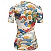 tanie Damskie koszulki-Damskie Koszulka rowerowa Kwiat Krótki rękaw Rower Tee Tshirt Dżersej z 3 tylnymi kieszeniami Kolarstwo górskie Szybkie wysychanie Anatomiczny kształt Odprowadzające wilgoć Oddychający Sport