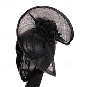 abordables Fascinators-accessoire Imitation Lin Mariage Soirée Élégant Mariage Avec Fleur Casque Couvre-chef