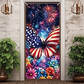 preiswerte Garage- und Türbanner-Unabhängigkeitstag 4. Juli Türdekorationen Türabdeckungen amerikanischer Türteppich Türvorhang Dekoration Hintergrund Innen/Außen-Türbanner für Eingangstür Bauernhaus