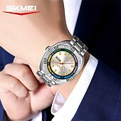 olcso Quartz órák-SKMEI Férfi Kvarc Luxus Nagy számlap Bling Üzlet Fénylő Naptár VÍZÁLLÓ Acél Néz