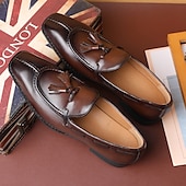 economico Semi-formale-scarpe derby kentucky marroni da uomo con dettaglio nappa - oxford in pelle lucida per eventi di corsa e occasioni formali