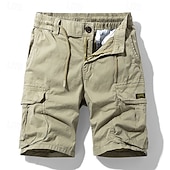 economico Vacanza-Per uomo Pantaloncini cargo Shorts Pantaloncini Estivi Multi-tasche Tasca con Patta Semplice Comodità Indossabile Lunghezza al ginocchio All&#039;aperto Sport Quotidiano Moda Casual Nero Cachi