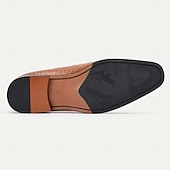 お買い得  クラシックドレスシューズ-メンズオックスフォード クロコダイル柄レザーシューズ コニャック色 - ビジネスやケンタッキーダービーに最適なエレガント