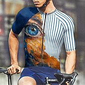 economico Maglie da uomo-Per uomo Maglia da Ciclismo Grafico Manica Corta Bicicletta Maglietta Maglia con 3 tasche posteriori Mountain Bike MTB Asciugatura Rapida Design Anatomico Assorbente Traspirante Gli sport Blu