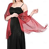 abordables enveloppes d&#039;invité de mariage-Écharpe Femme Élégant Sans manches Polyester Boléros de Mariage Avec Couleur unie Pour Soirée Printemps &amp; Été