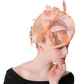 abordables Tocado de Boda-Tocados Plumas Sinamay Boda Fiesta de Noche Elegante Boda Con Pluma Celada Sombreros