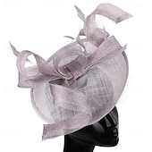 abordables Tocado de Boda-Tocados Plumas Sinamay Boda Fiesta de Noche Elegante Boda Con Pluma Celada Sombreros