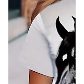 cheap Girl&#039;s 3D Animals-Girls&#039; 3D Horse T shirt Tee Short Sleeve Summer Spring Fashion Basic Kids 4-12 Years Crew Neck Outdoor Casual Daily Regular Fit