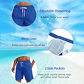 cheap Independence Day Bottoms-Men&#039;s American US Flag Patriotic Swim Trunks Swim Shorts Board Shorts Mid Waist Hawaiian Beach Wear Vacation Drawstring Mesh Lining Elastic Waist Designer Clothing Apparel