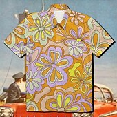 levne Topy-Retro 70. léta Tričko Aloha košile Hippie Disko Květinový Pánské Plesová maškaráda Dovolená Párty Pride Parade Dospělé Tričko