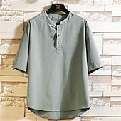 billige Uformell Henley T-skjorte-Herre T-skjorter Kortermet skjorte T-skjorte Kortermet Crewneck Sommer bokstavtrykk Mote Designer Lapper Feriereise Gate Ut på byen Hvit Svart Grønn Topp T-skjorte for menn