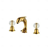 cheap LED Faucets-Bathroom Sink Faucet - Widespread Chrome Widespread Two Handles Three HolesBath Taps