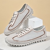economico Sneakers da uomo-scarpe casual da uomo con lacci fatte a mano color bordeaux e grigio – scarpe da passeggio in pelle vintage