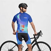 tanie Męskie koszulki-Męskie Koszulka rowerowa Krótki rękaw Rower Tee Tshirt Dżersej z 3 tylnymi kieszeniami Kolarstwo górskie Oddychający Szybkie wysychanie Anatomiczny kształt Odprowadzające wilgoć Burgundowy Granatowy