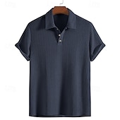 economico Camicie Popover da Uomo-Per uomo Camicia Camicia Estiva Camicia casual Camicia da Spiaggia Camicia con Bottoni Nero Bianco Rosso Borgogna Blu reale Manica Corta Semplice Colletto a Camicia Vacanza Camicia hawaiana