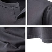 billiga Casual T-shirts för män-Herr T-shirt T-shirts Kortärmad tröja T-tröja Kortärmad V-slits Sommar Slät Mode Designer Grundläggande Klassisk Semester Gata Utekväll Svart Vit Ljusgrå Topp t-shirt för män