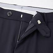 cheap Men&#039;s Elite Pants-Men&#039;s Dress Pants Solid Color Wearable Full Length Formal Wedding Party Elegant Fashion Light Khaki Navy Blue Micro-elastic