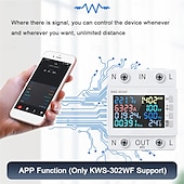 abordables Testeurs et détecteurs-Tuya WiFi 8 en 1 Compteur d&#039;énergie Écran couleur 2P Multifonction AC Compteur d&#039;énergie Téléphone portable Contrôle à distance par application 170-270 V/63 A