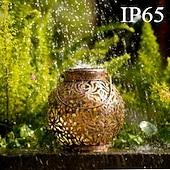 cheap Landscape Lights-LED Solar Lights Outdoor Hanging Lantern Metal Garden Decoration LED Lights for Yard Patio Lawn Tabletop Pathway Landscape Garden Decoration